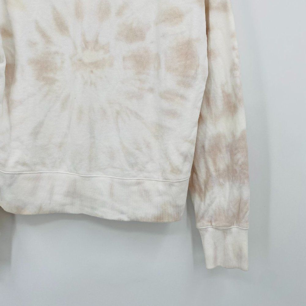 Madewell Size Small White & Cream Tie Dye Cropped Long Sleeve Sweatshirt Top - Picture 9 of 9
